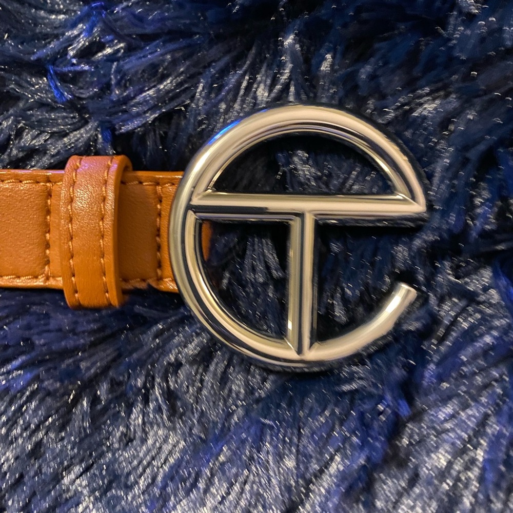 Telfar Tan Belt with Silver Buckle